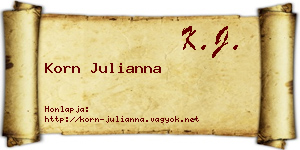 Korn Julianna névjegykártya